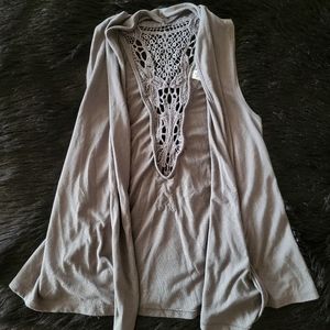 Charcoal Sleeveless Cardigan